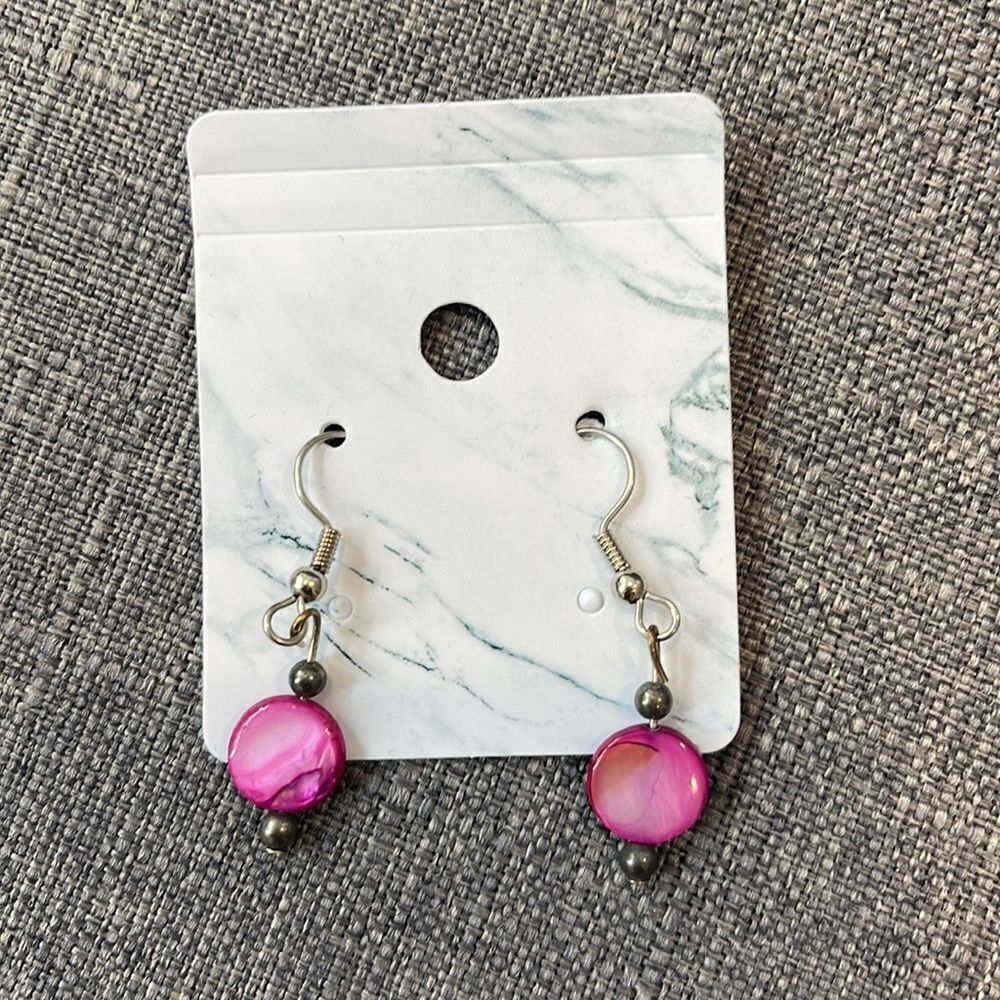 Handmade Pink Drop Earrings